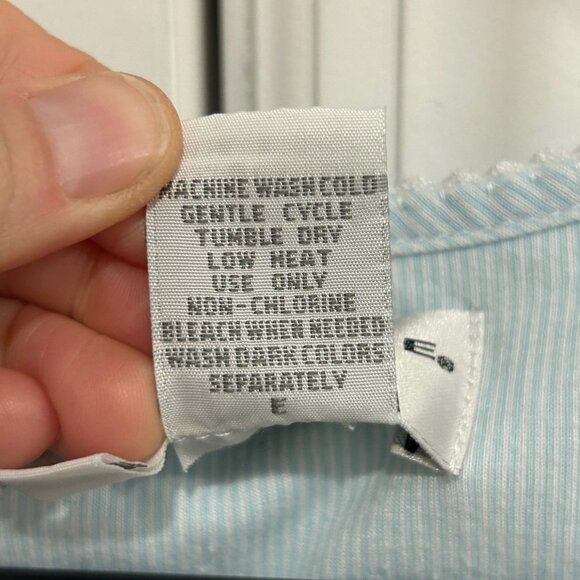 Miss Elaine Soft Blue Floral Embroidered Sleeveless Nightgown Size S Feminine - Picture 7 of 9